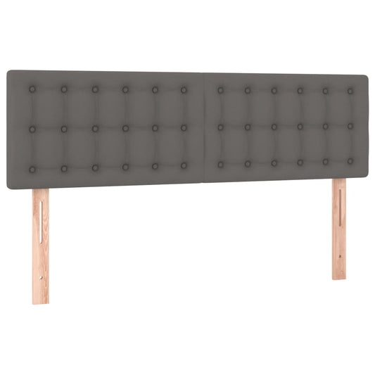 vidaXL Κεφαλάρια Κρεβατιού 2 τεμ. Γκρι 72x5x78/88 εκ. Συνθετικό Δέρμα