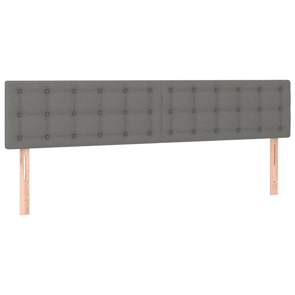 vidaXL Κεφαλάρια Κρεβατιού 2 τεμ. Σκ. Γκρι 80 x 5 x 78/88εκ.Υφασμάτινο