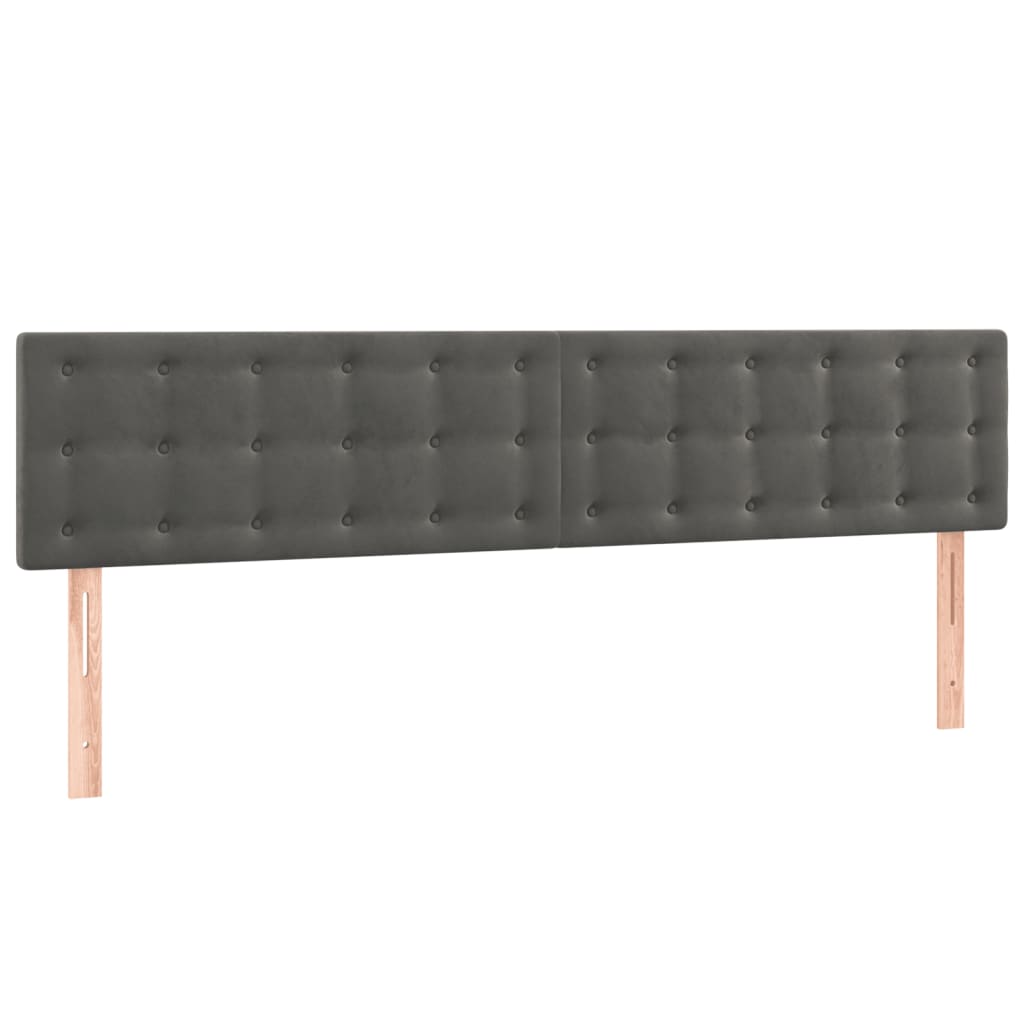 vidaXL Κεφαλάρια Κρεβατιού 2 τεμ. Σκ. Γκρι 80 x 5 x 78/88εκ. Βελούδινο