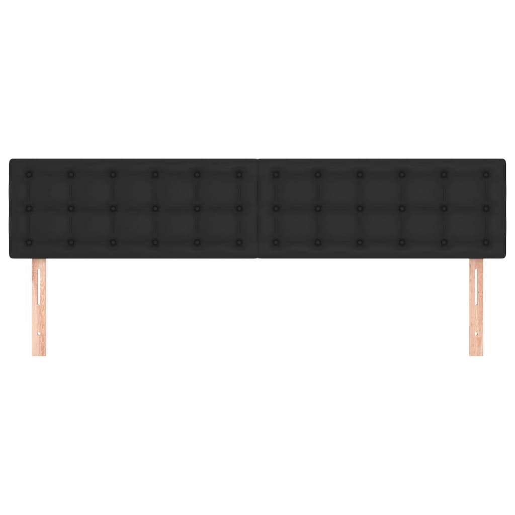 vidaXL Κεφαλάρια Κρεβατιού 2 τεμ. Μαύρο 100x5x78/88 εκ.Συνθετικό Δέρμα