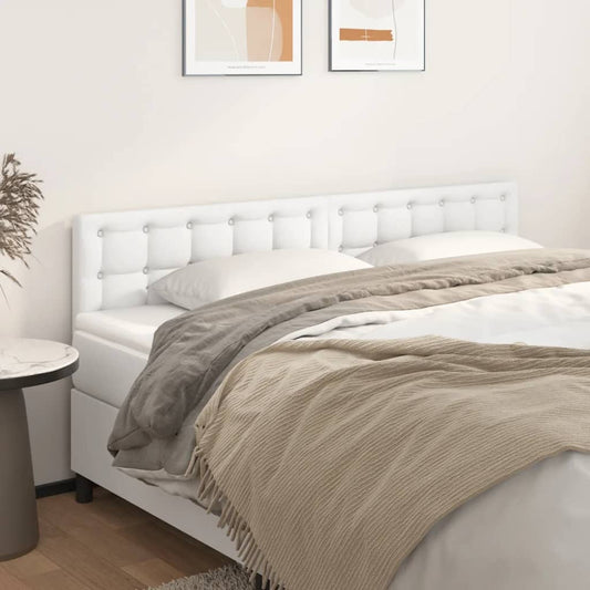 vidaXL Κεφαλάρια Κρεβατιού 2 τεμ. Λευκό 100x5x78/88 εκ.Συνθετικό Δέρμα