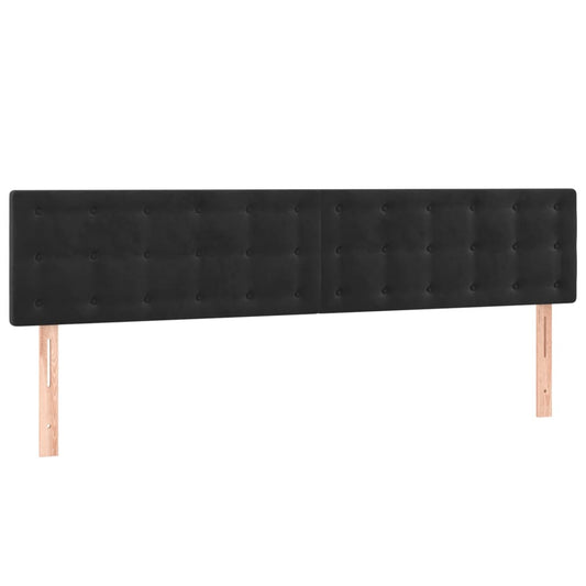 vidaXL Κεφαλάρια Κρεβατιού 2 τεμ. Μαύρο 100x5x78/88 εκ. Βελούδινο