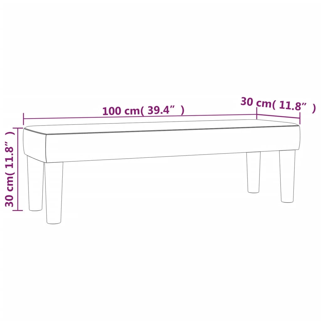 vidaXL Πάγκος Ανοιχτό Γκρι 100x30x30 εκ. Υφασμάτινος
