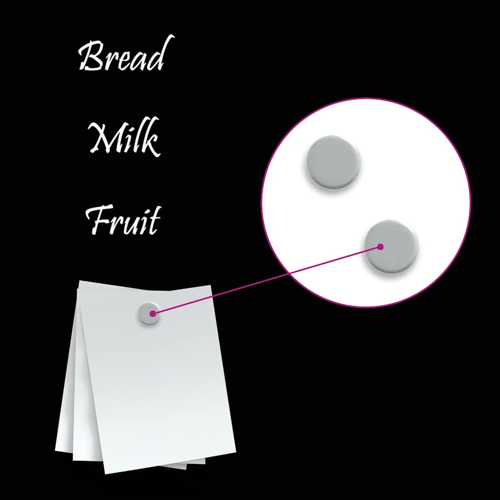 vidaXL Πίνακας Επιτοίχιος Μαγνητικός Μαύρος 60x60 εκ. από Ψημένο Γυαλί