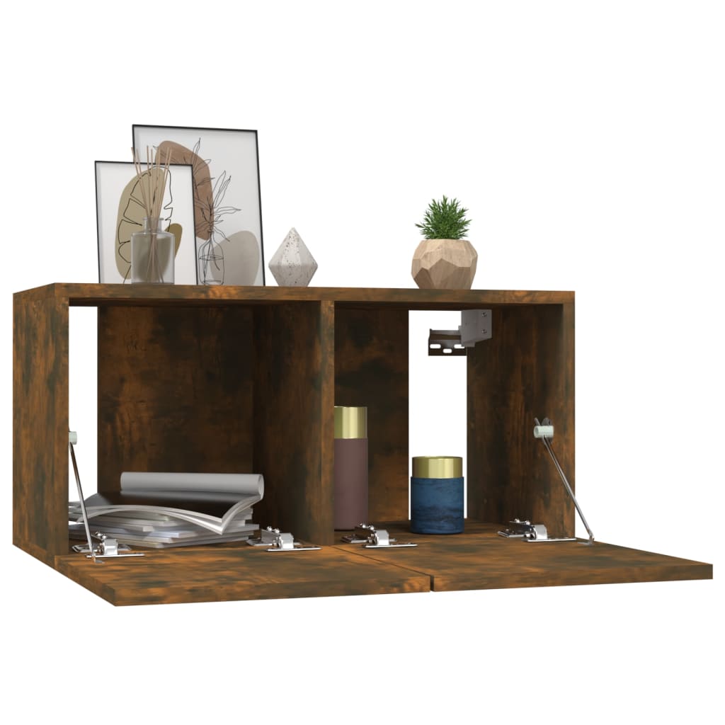 vidaXL Έπιπλα Τηλεόρασης Τοίχου 4 τεμ. Καπν. Δρυς 60x30x30εκ Επ. Ξύλο