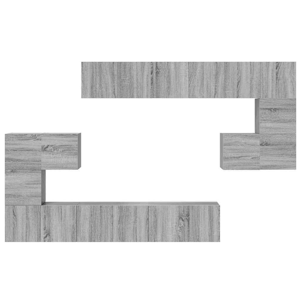 vidaXL Σετ Επίπλων Τηλεόρασης 10 τεμ. Γκρι Sonoma Επεξεργασμένο Ξύλο