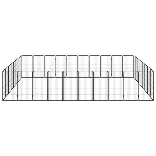 vidaXL Κλουβί Σκύλου 36 Πάνελ Μαύρο 50x100 εκ. Ατσάλι με Βαφή Πούδρας