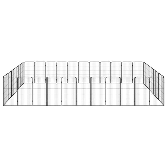 vidaXL Κλουβί Σκύλου 40 Πάνελ Μαύρο 50x100 εκ. Ατσάλι με Βαφή Πούδρας