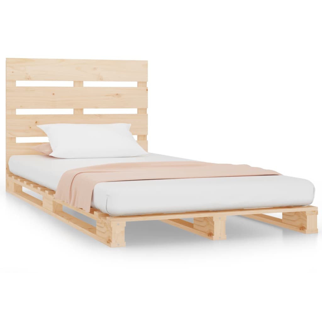 vidaXL Σκελετός Κρεβατιού Χωρίς Στρώμα 75x190 εκ Μασίφ Ξύλο Πεύκου