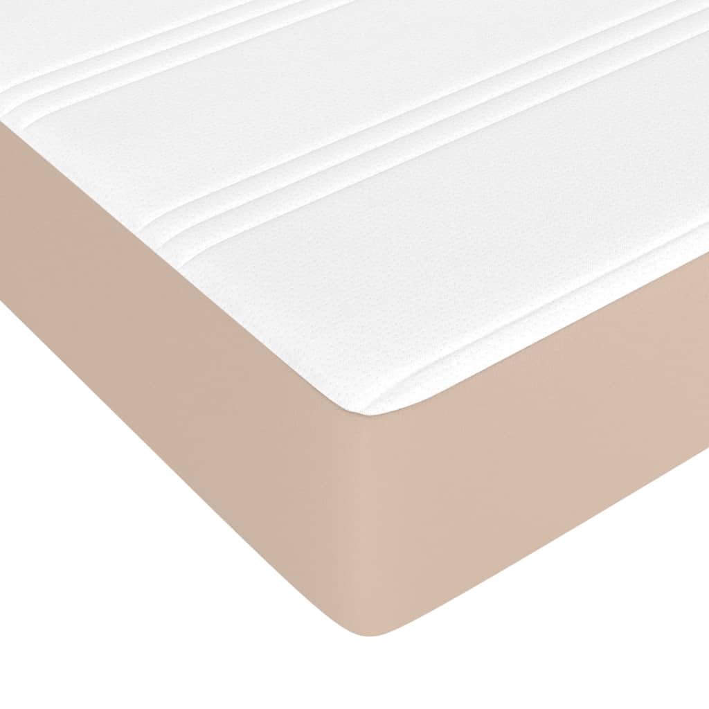 vidaXL Στρώμα με Pocket Springs Μεσαίας Σκληρότητας Καπουτσίνο 180x200x20 εκ. Συνθ. Δέρμα