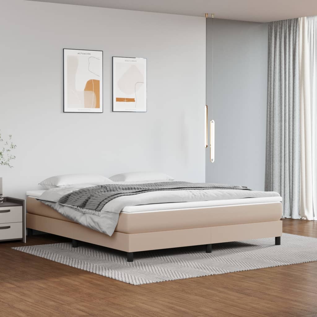 vidaXL Στρώμα με Pocket Springs Μεσαίας Σκληρότητας Καπουτσίνο 180x200x20 εκ. Συνθ. Δέρμα