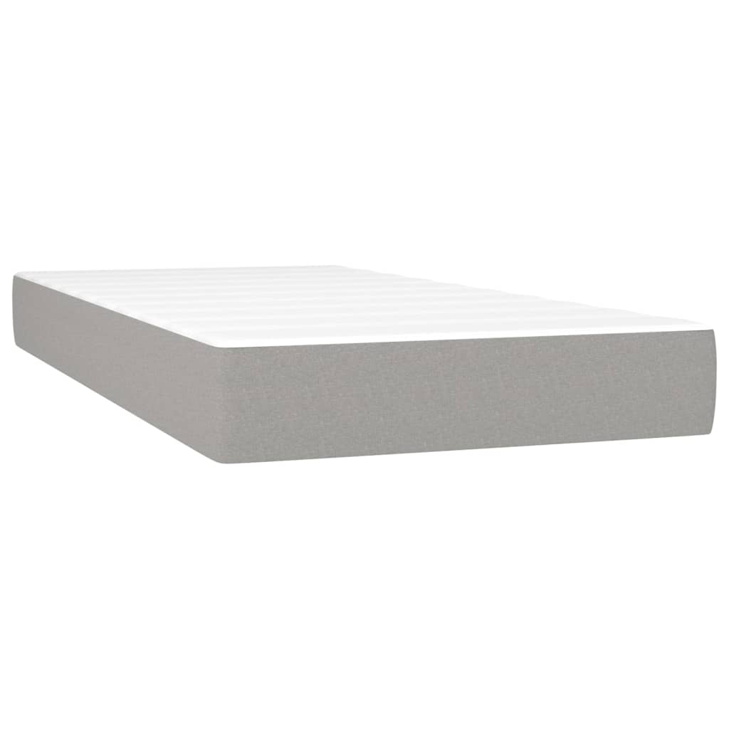 vidaXL Στρώμα με Pocket Springs Μεσαίας Σκληρότητας Αν. Γκρι 100x203x20εκ. Ύφασμα Twin XL