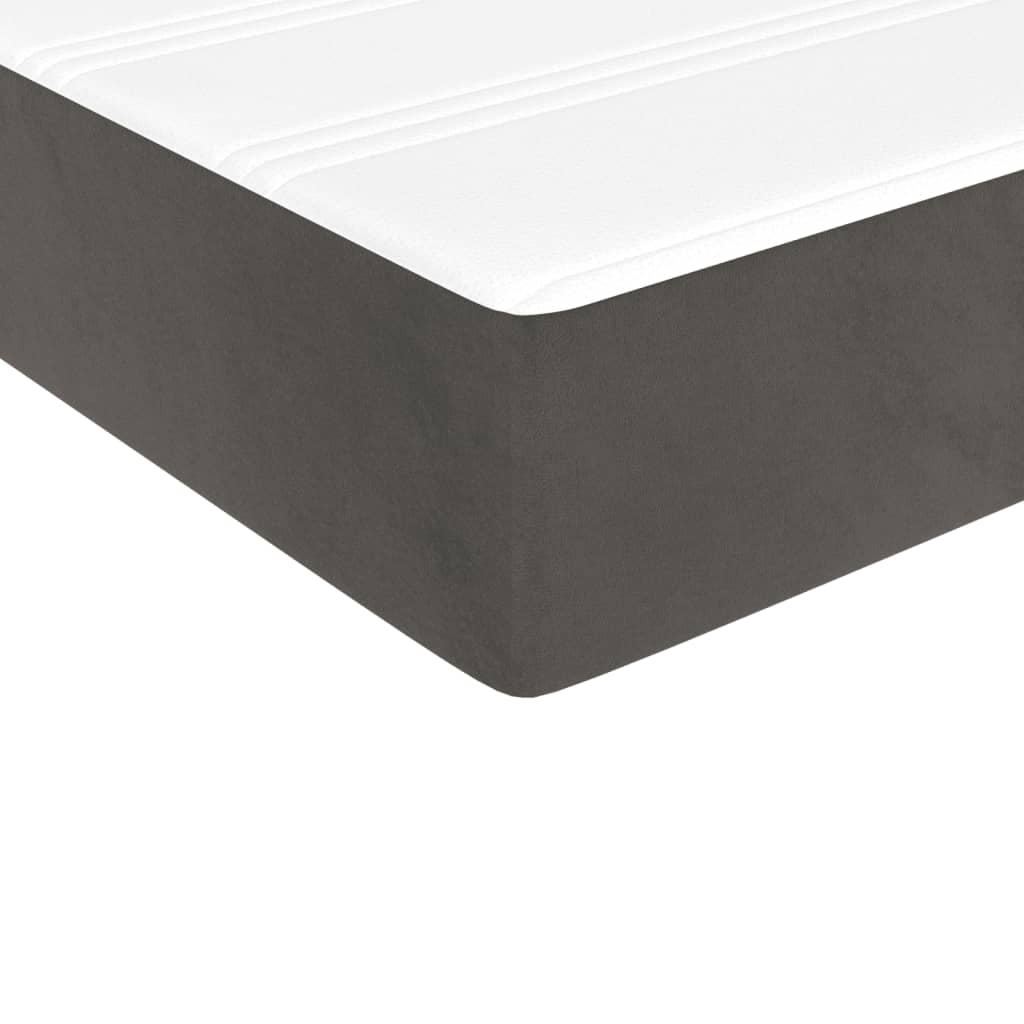 vidaXL Στρώμα με Pocket Springs Μεσαίας Σκληρότητας Σκούρο Γκρι 137x190x20 εκ. Βελούδινο