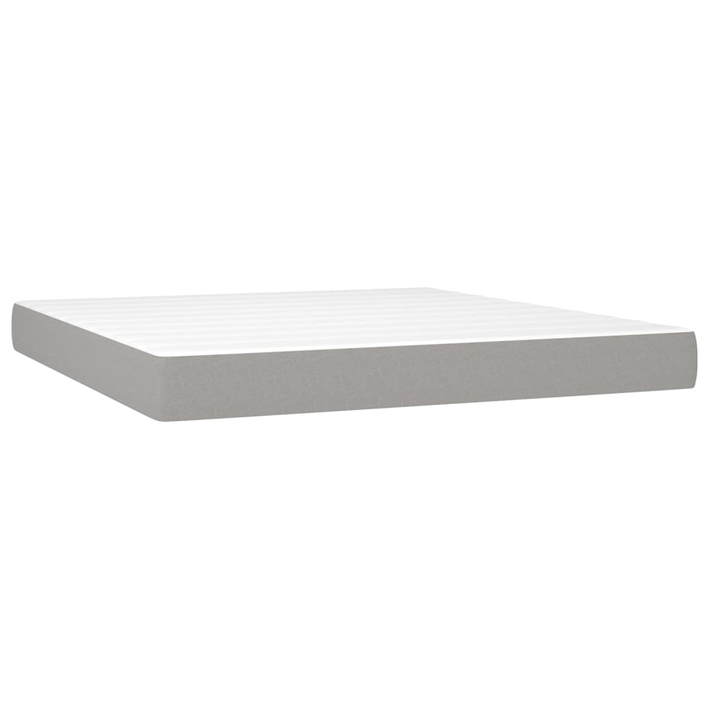vidaXL Στρώμα με Pocket Springs Μεσαίας Σκληρότητας Αν. Γκρι 152x203x20εκ. Ύφασμα Queen