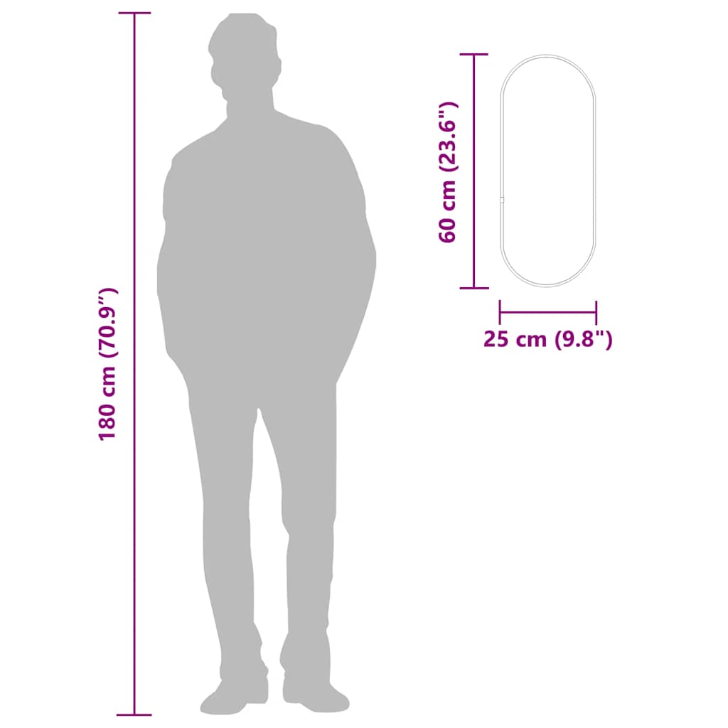 vidaXL Καθρέφτης Τοίχου Οβάλ Χρυσός 60x25 εκ.