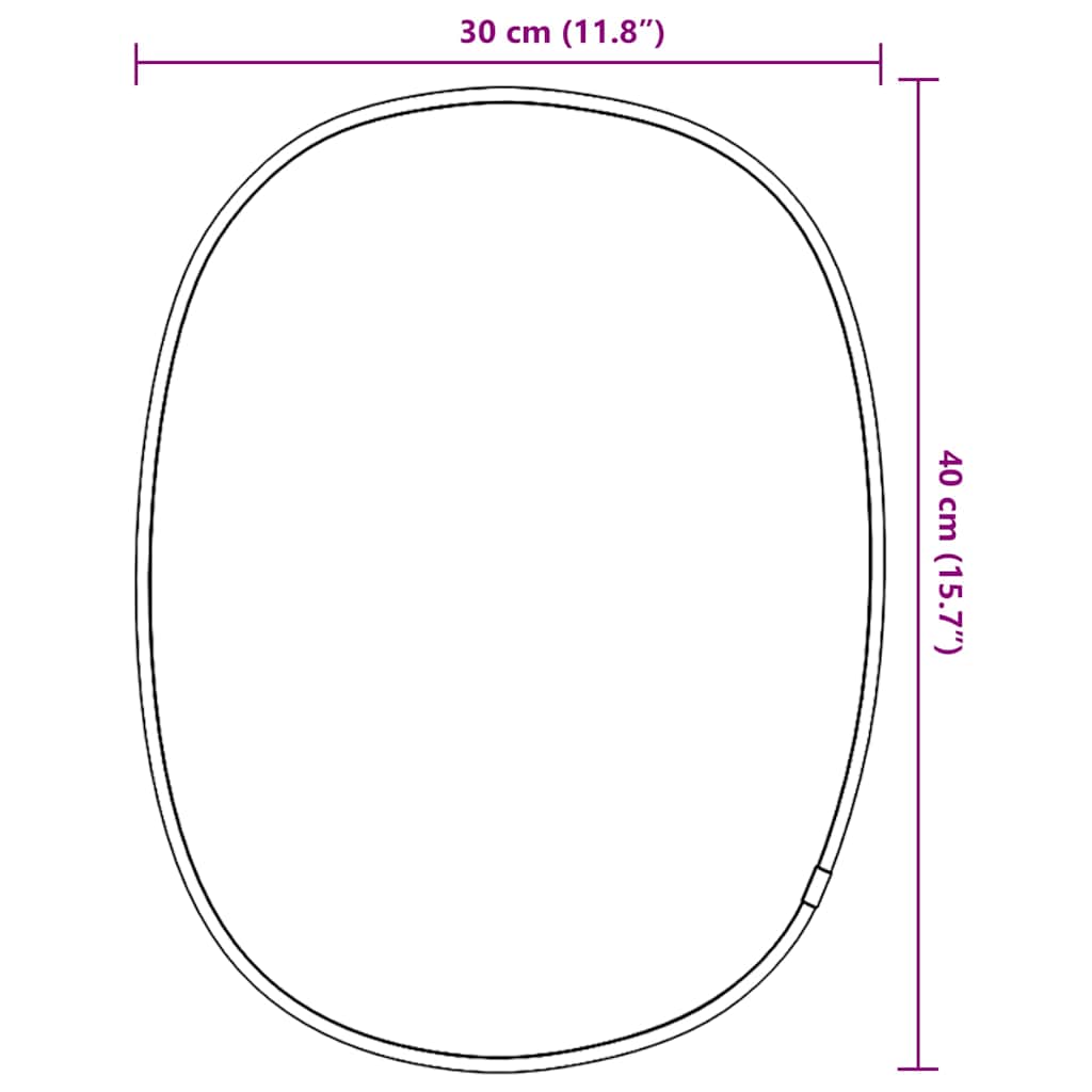 vidaXL Καθρέφτης Τοίχου Μαύρος 40x30 εκ.
