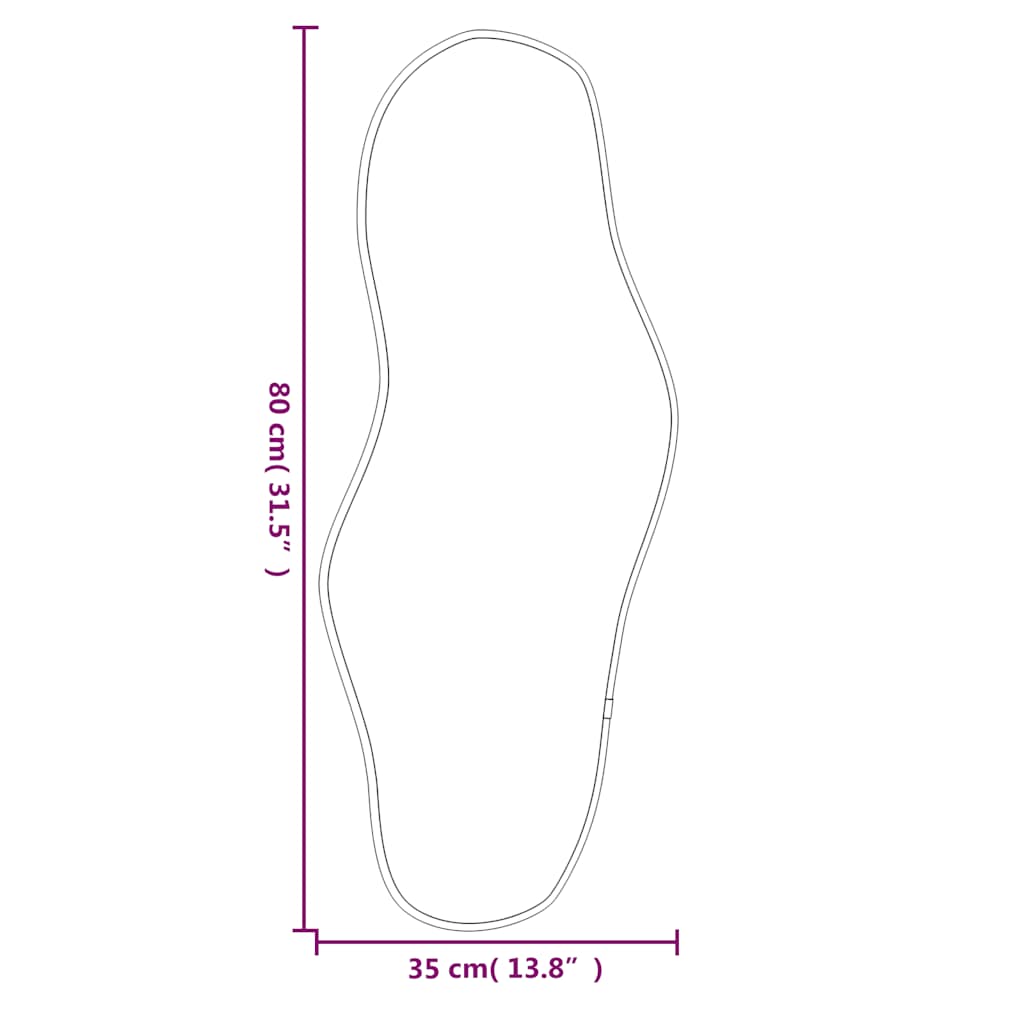 vidaXL Καθρέφτης Τοίχου Ασημί 80x35 εκ.