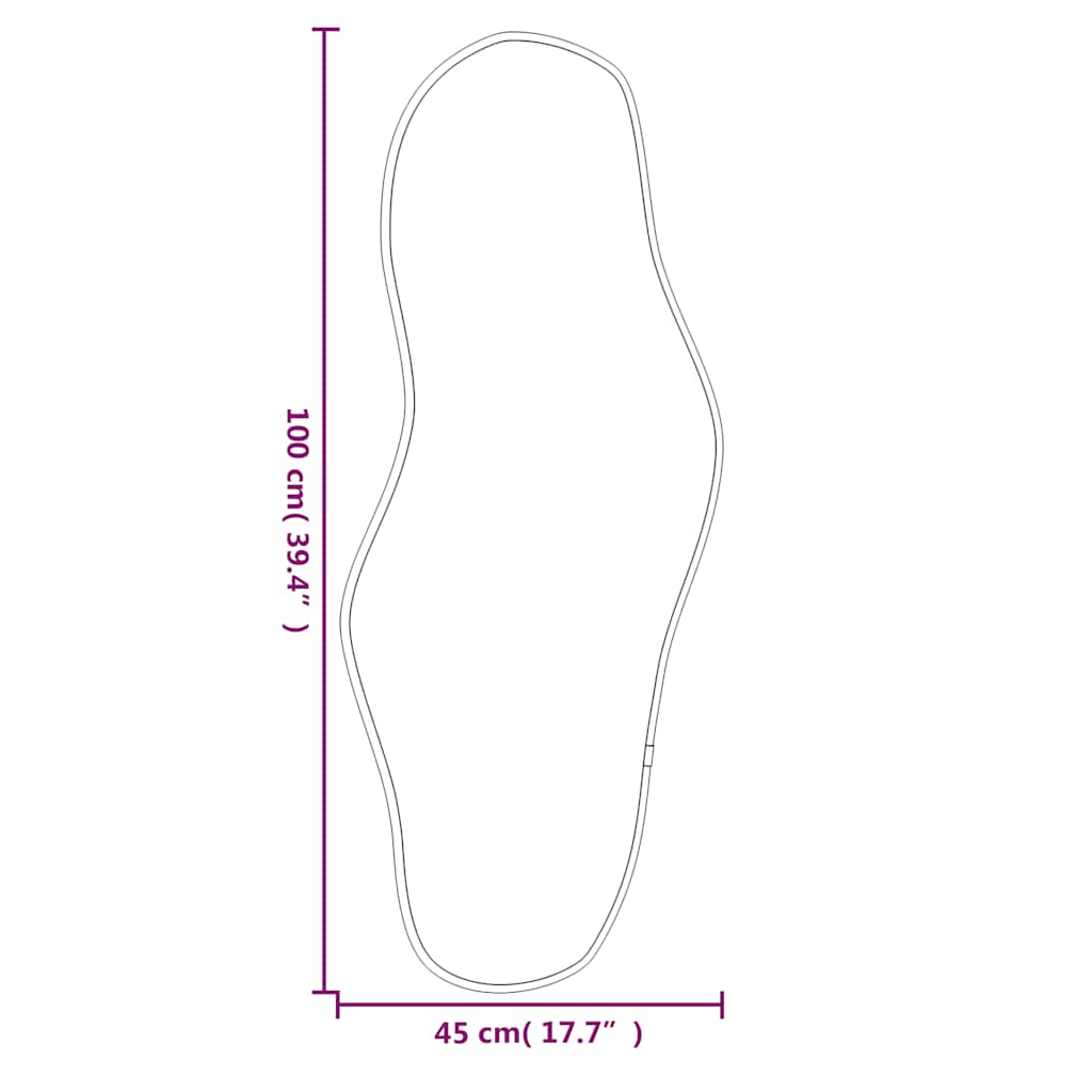 vidaXL Καθρέφτης Τοίχου Ασημί 100 x 45 εκ.