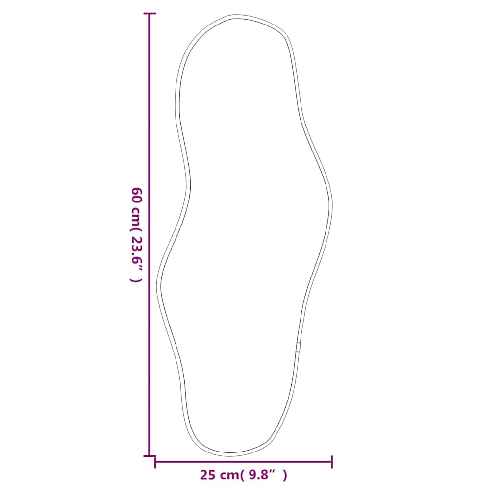 vidaXL Καθρέφτης Τοίχου Μαύρος 60x25 εκ.