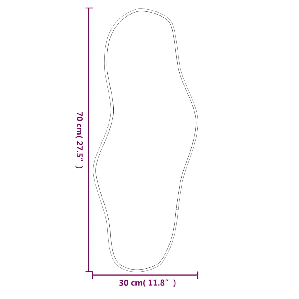 vidaXL Καθρέφτης Τοίχου Μαύρος 70x30 εκ.