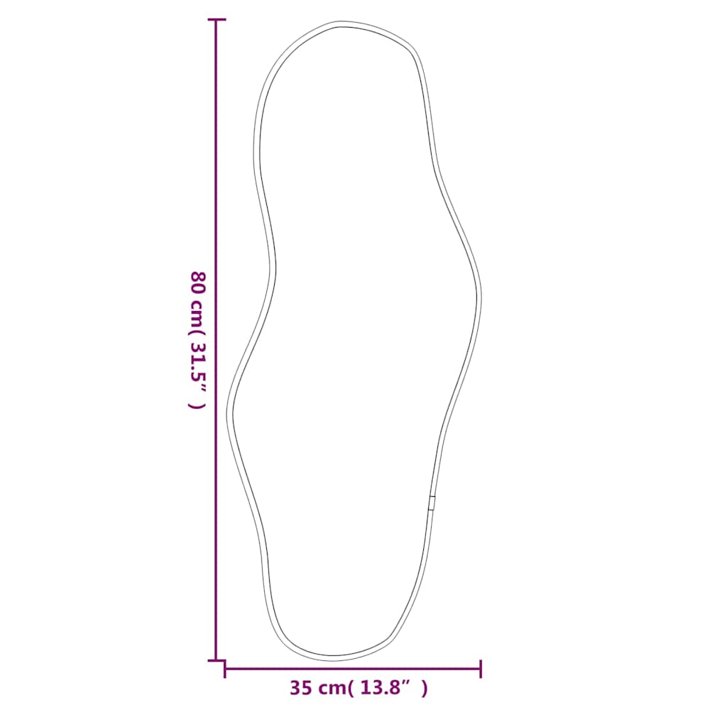 vidaXL Καθρέφτης Τοίχου Μαύρος 80x35 εκ.