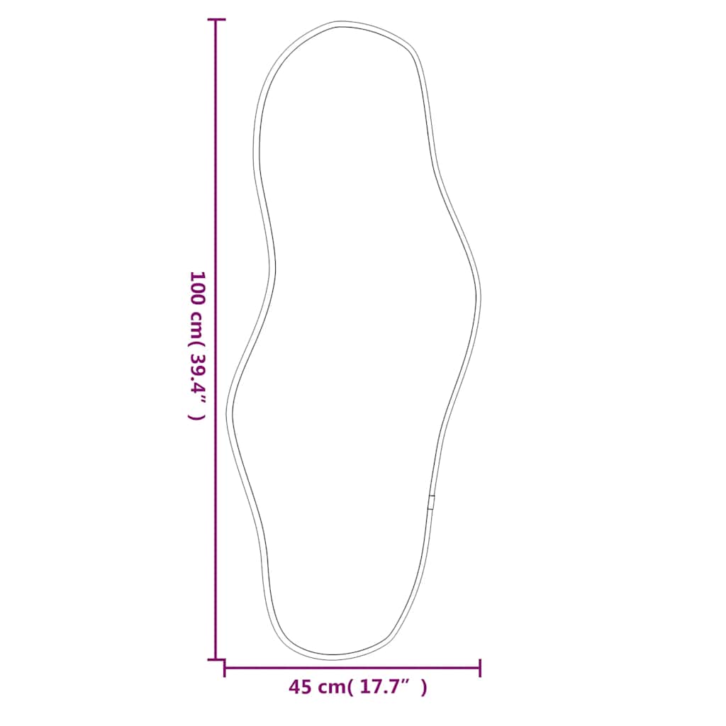 vidaXL Καθρέφτης Τοίχου Μαύρος 100 x 45 εκ.