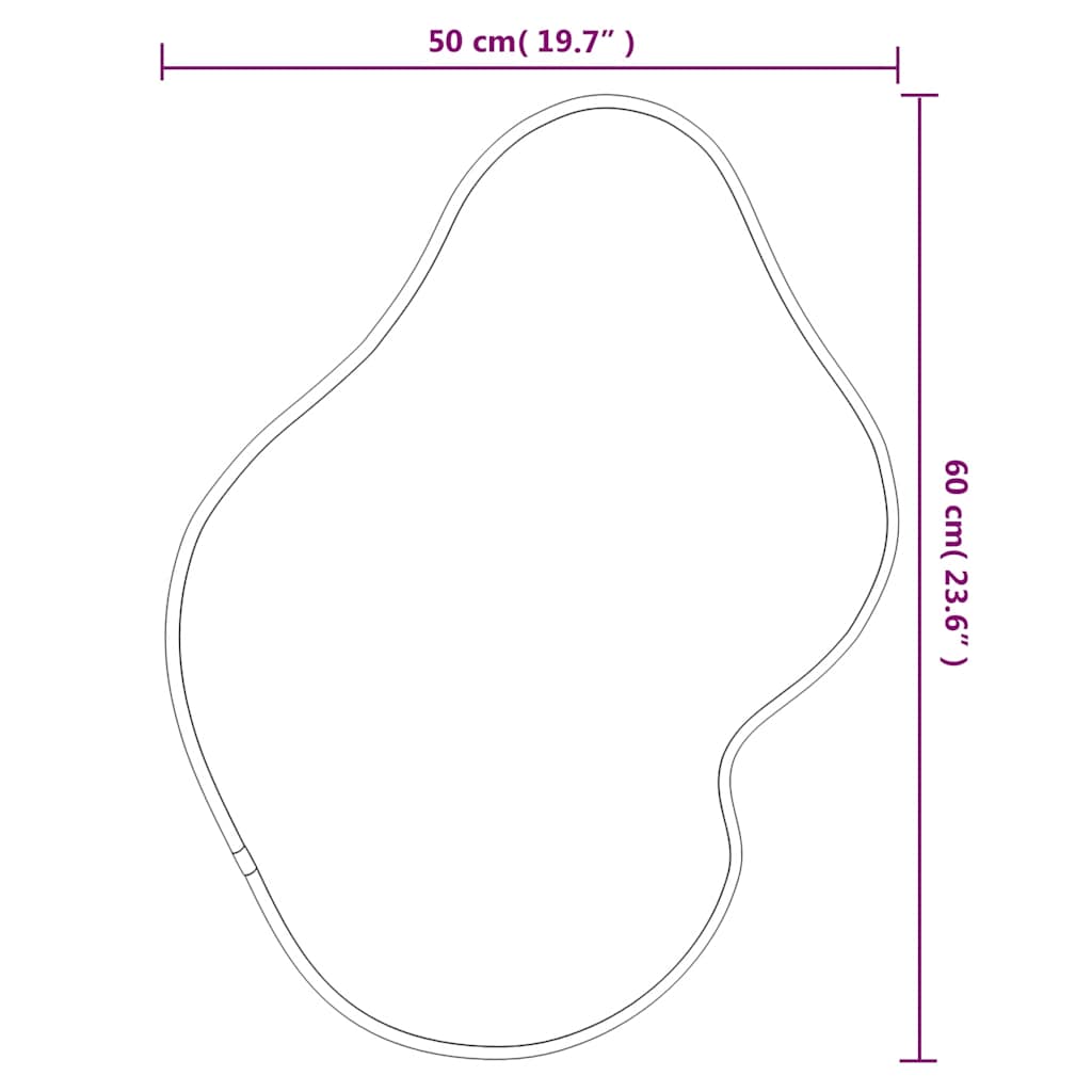 vidaXL Καθρέφτης Τοίχου Ασημί 60x50 εκ.