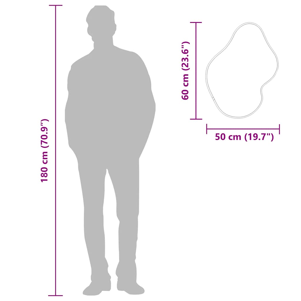 vidaXL Καθρέφτης Τοίχου Μαύρος 60x50 εκ.