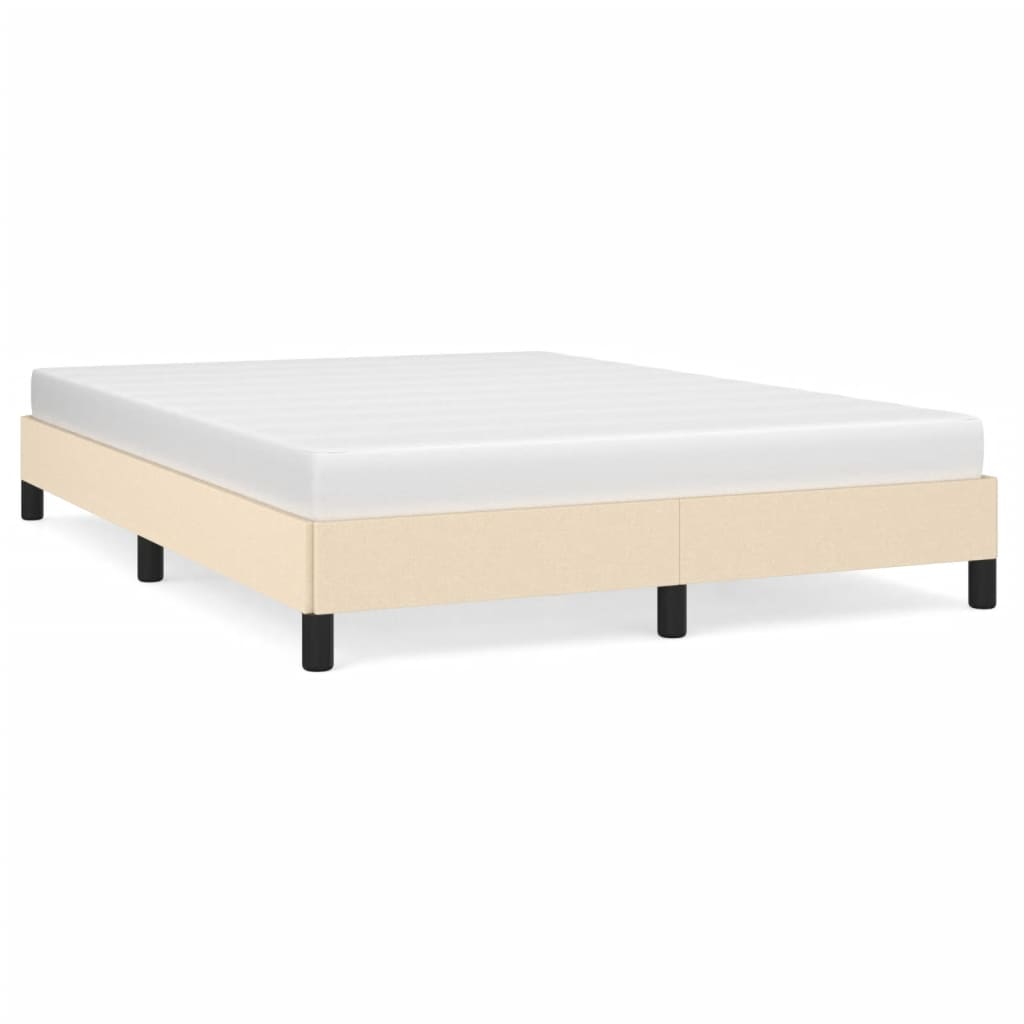 vidaXL Σκελετός Κρεβατιού Χωρίς Στρώμα Κρεμ 140x200 εκ.Υφασμάτινο