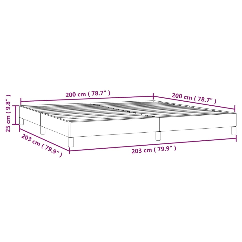 vidaXL Σκελετός Κρεβατιού Χωρίς Στρώμα Taupe 200x200 εκ.Υφασμάτινο