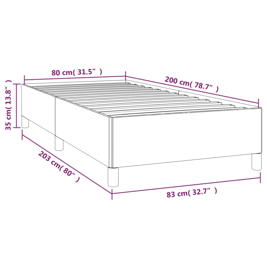 vidaXL Σκελετός Κρεβατιού Χωρίς Στρώμα Taupe 80x200 εκ. Υφασμάτινο