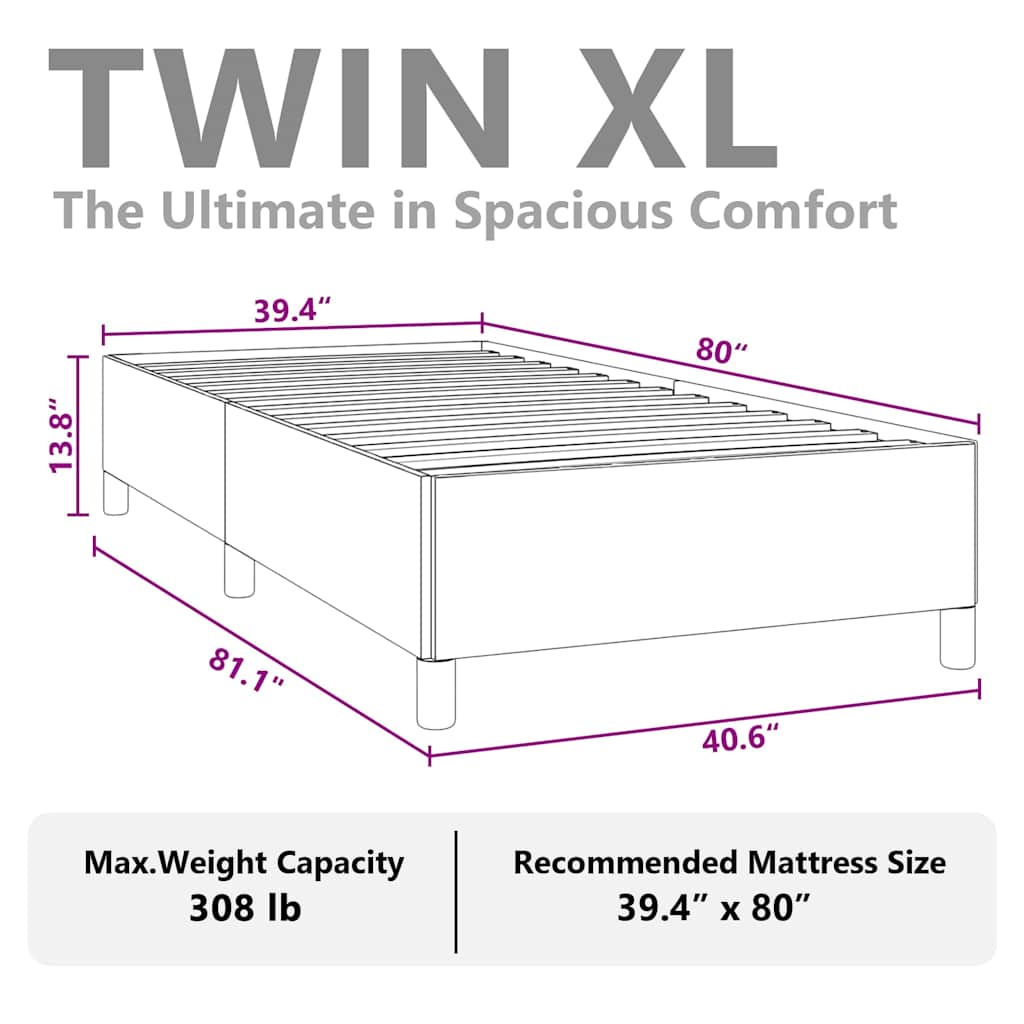 vidaXL Πλαίσιο Κρεβατιού χωρίς Στρώμα Twin XL Βελούδο Ανοιχτό Γκρι 100x203 εκ.