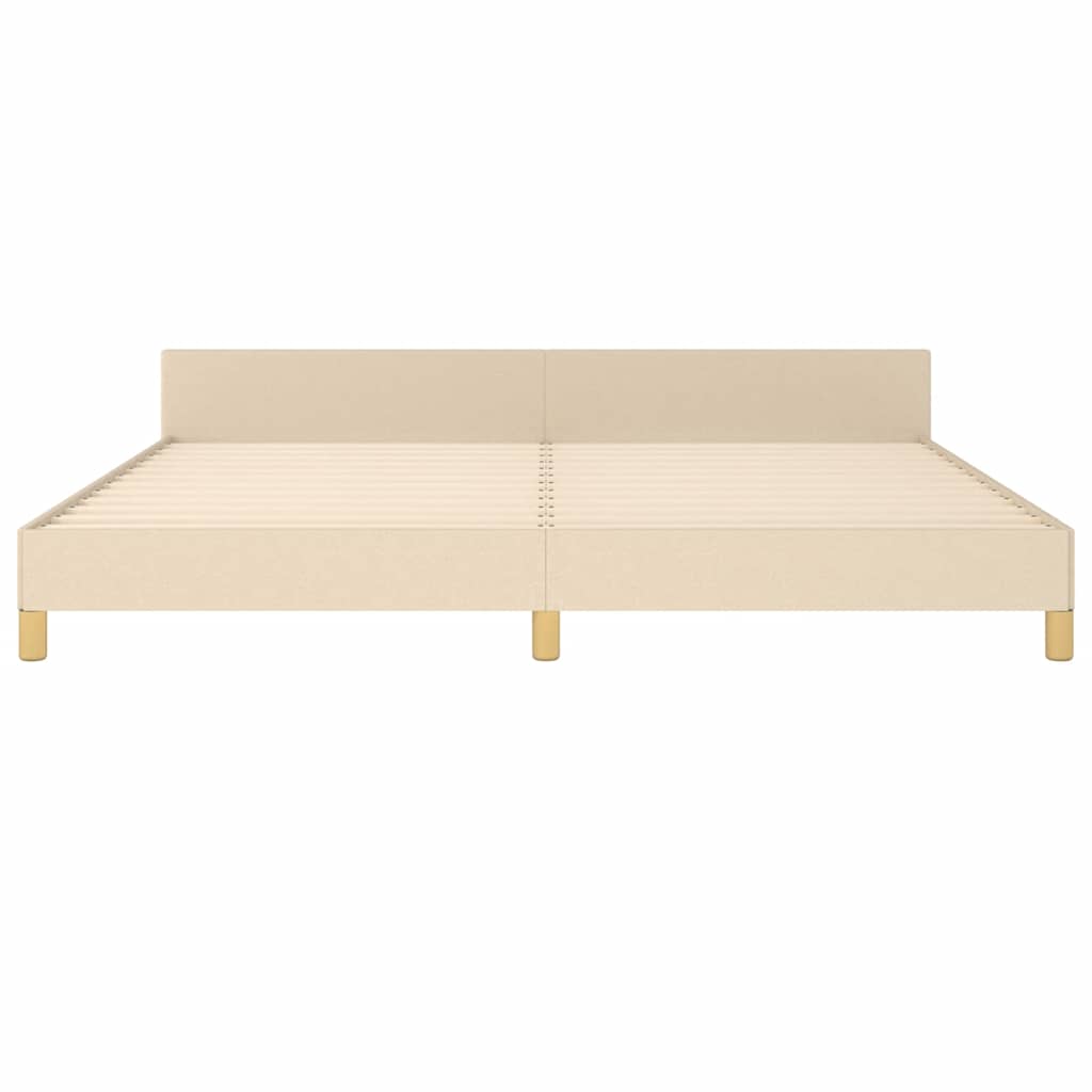 vidaXL Σκελετός Κρεβατιού Χωρίς Στρώμα Κρεμ 200x200 εκ. Υφασμάτινο