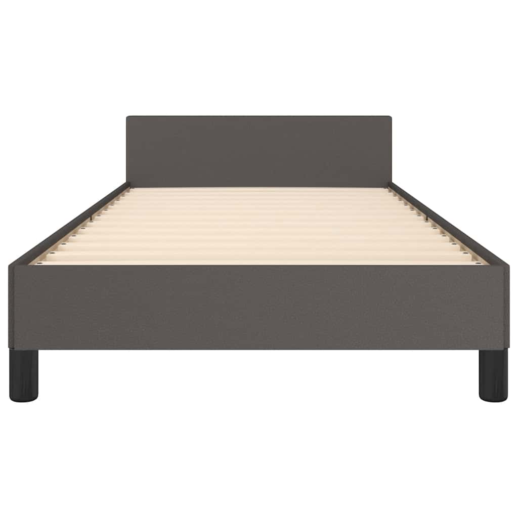 vidaXL Σκελετός Κρεβατιού με Κεφαλάρι Χωρίς Στρώμα Γκρι 90x200 εκ.