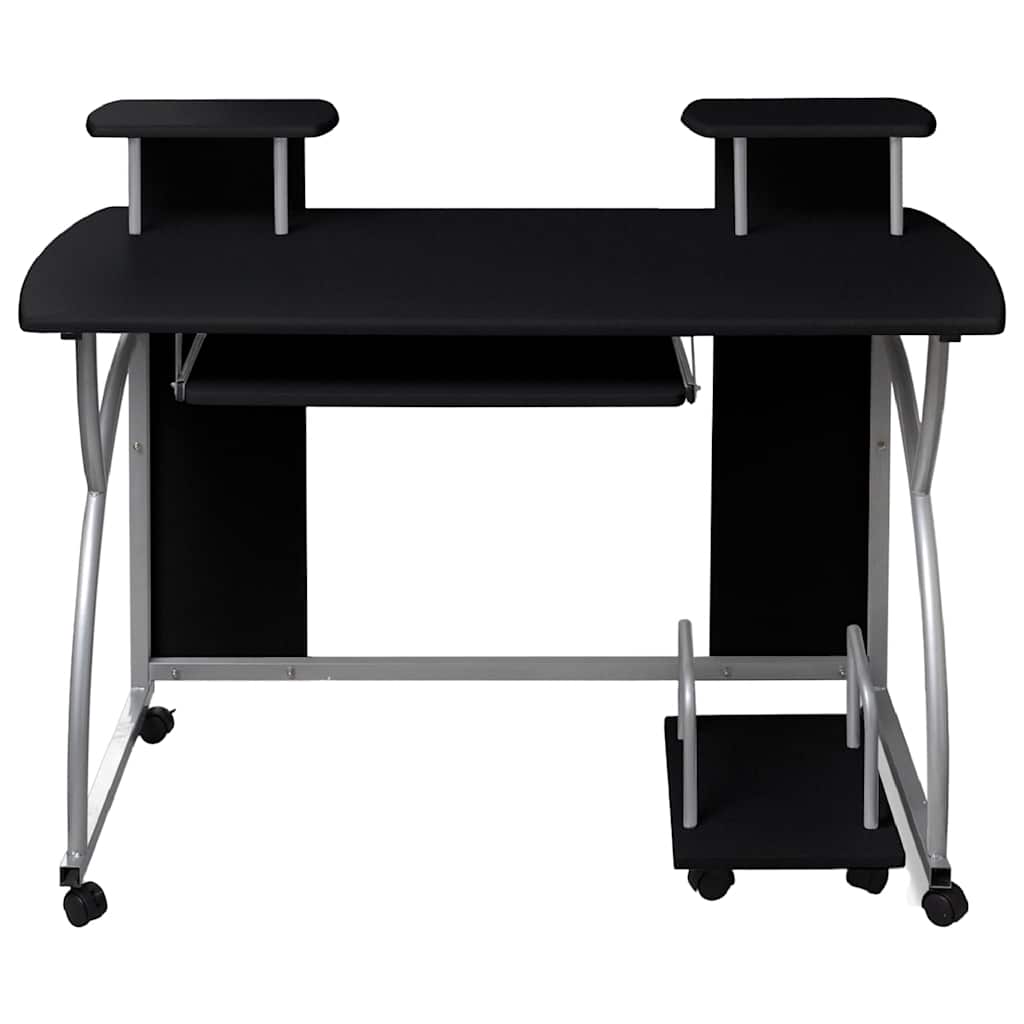 vidaXL Γραφείο Υπολογιστή Μαύρο 110 x 52 x 88,5 εκ. Επεξεργασμένο Ξύλο