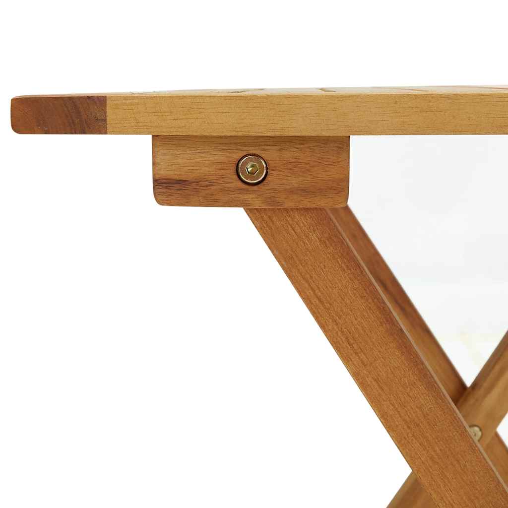 vidaXL Ξαπλώστρες Εξ. Χώρου από Μασίφ Ξύλο Ακακίας με Υποπόδια/Τραπέζι