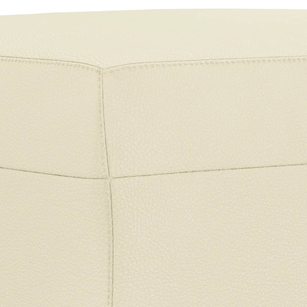 vidaXL Υποπόδιο Κρεμ 70x55x41 εκ. από Συνθετικό Δέρμα