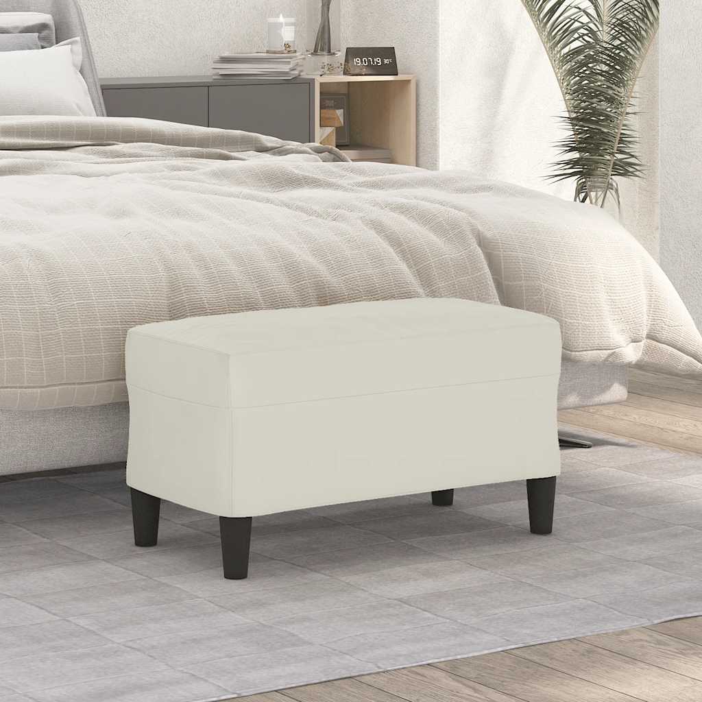 vidaXL Πάγκος Κρεμ 70 x 35 x 41 εκ. Βελούδινος