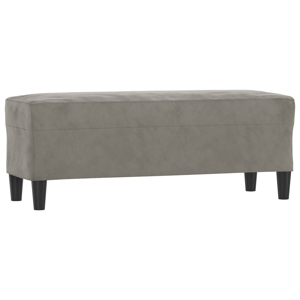 vidaXL Πάγκος Ανοιχτό Γκρι 100 x 35 x 41 εκ. Βελούδινος