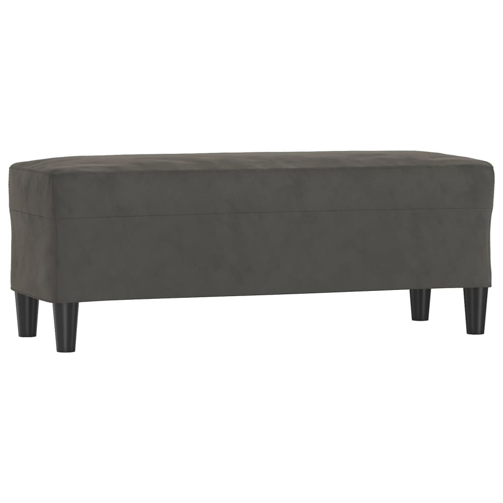 vidaXL Πάγκος Σκούρο Γκρι 100x35x41 εκ. Βελούδινος