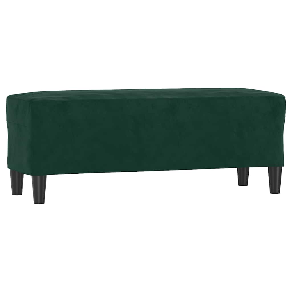 vidaXL Πάγκος Σκούρο Πράσινο 100x35x41 εκ. Βελούδινος