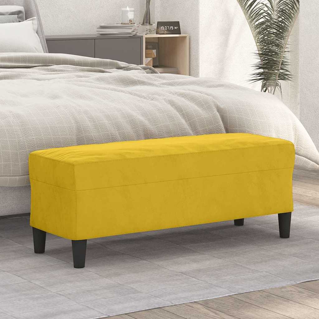 vidaXL Πάγκος Κίτρινο 100x35x41 εκ. Βελούδινος