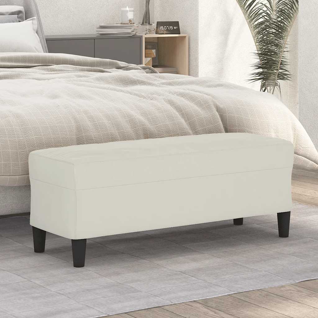 vidaXL Πάγκος Κρεμ 100x35x41 εκ. Βελούδινος