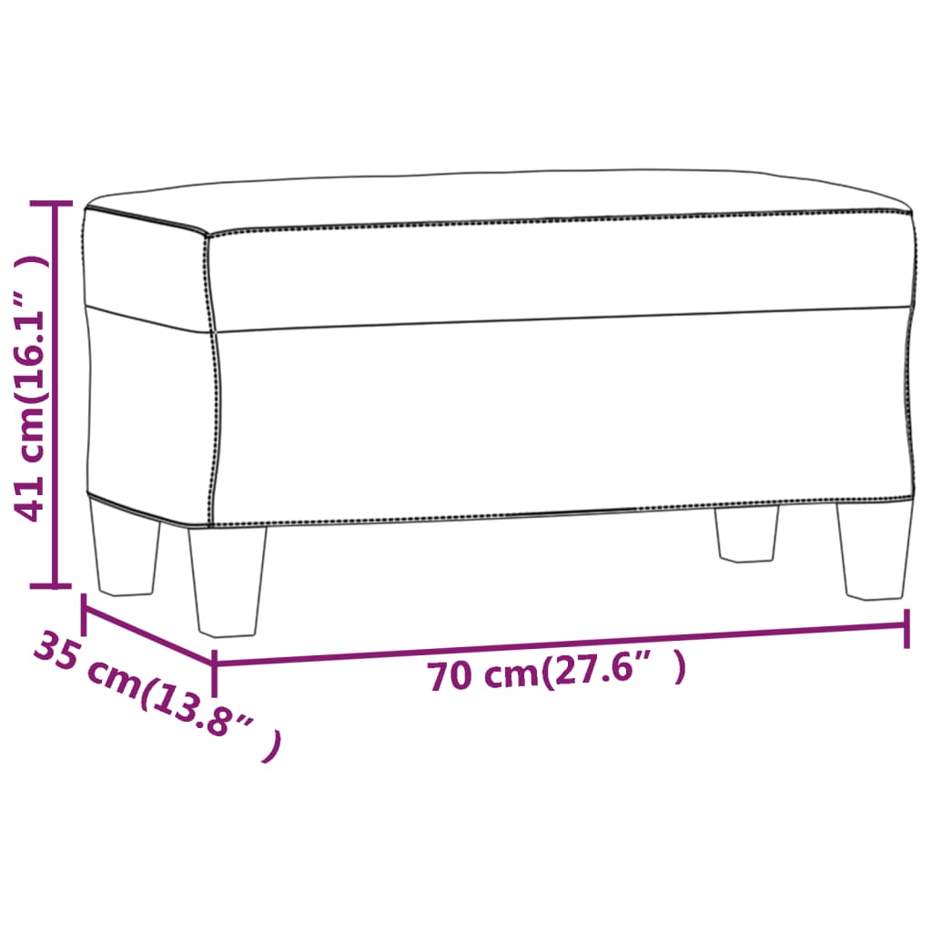 vidaXL Πάγκος Ανοιχτό Γκρι 70 x 35 x 41 εκ. Υφασμάτινος