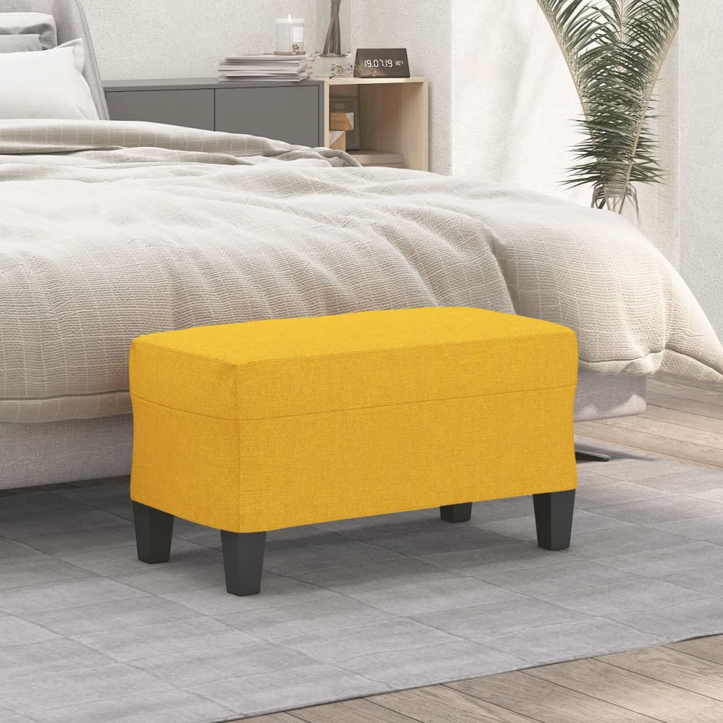 vidaXL Πάγκος Ανοιχτό Κίτρινο 70 x 35 x 41 εκ. Υφασμάτινος