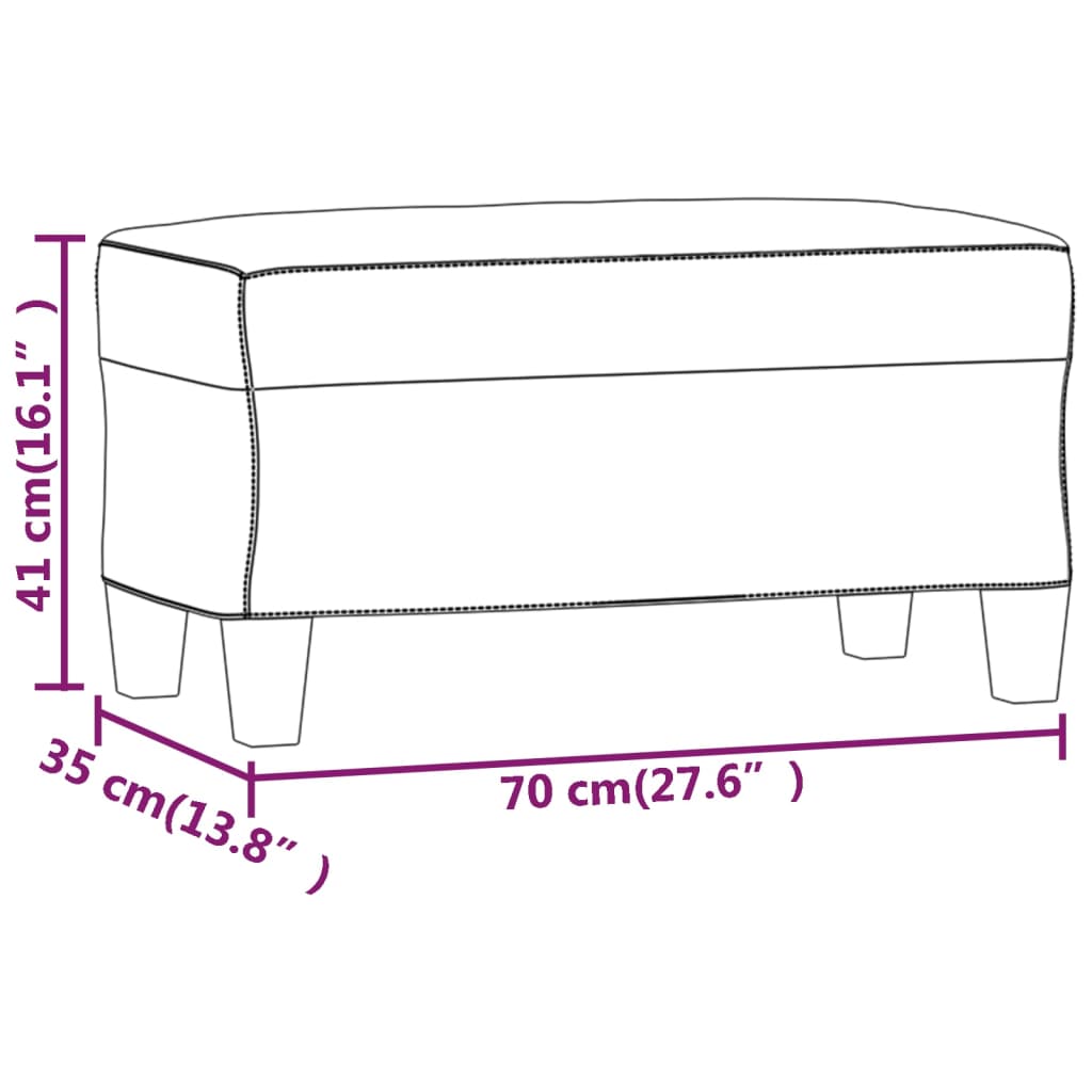 vidaXL Πάγκος Μαύρος 70 x 35 x 41 εκ. από Συνθετικό Δέρμα