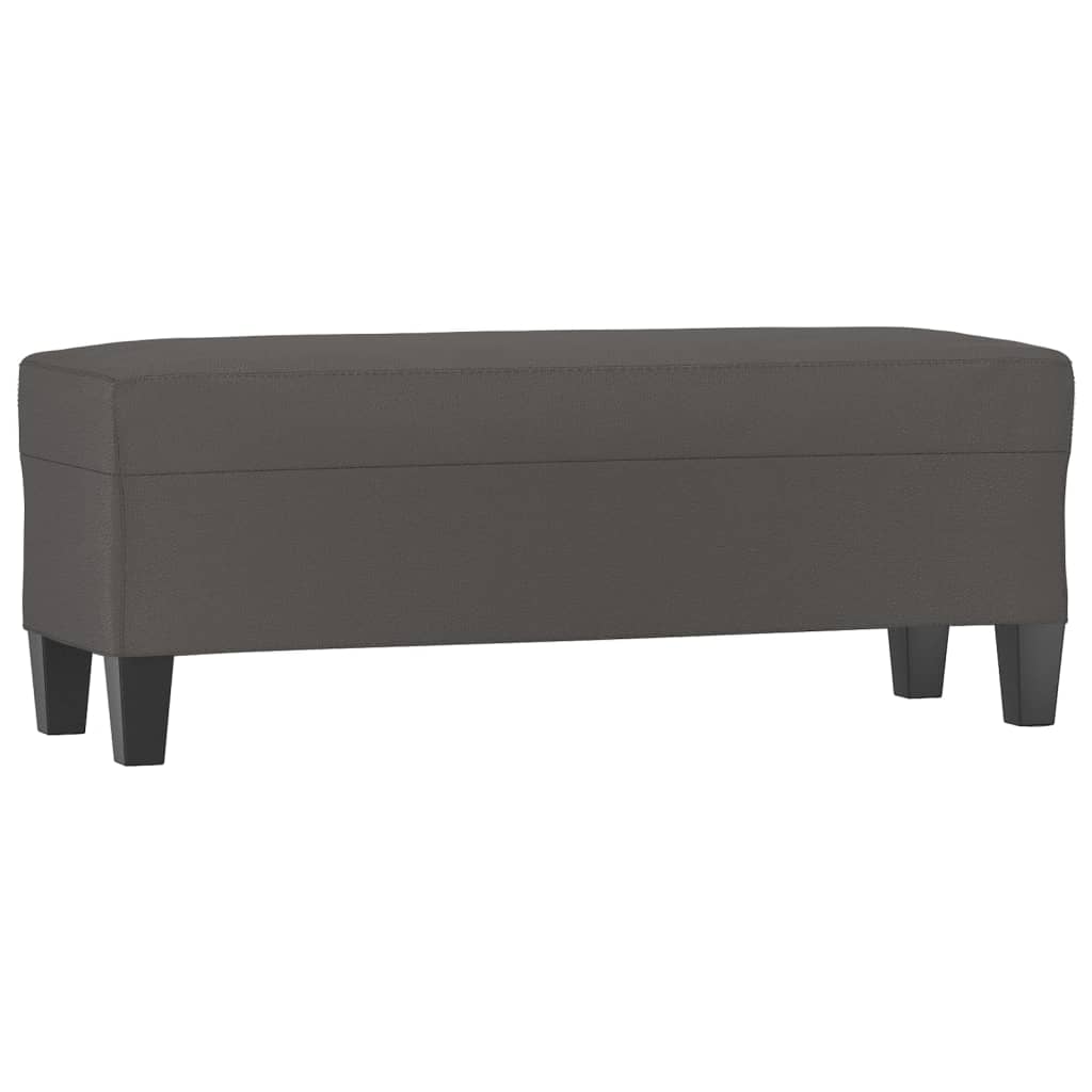vidaXL Πάγκος Γκρι 100 x 35 x 41 εκ. από Συνθετικό Δέρμα