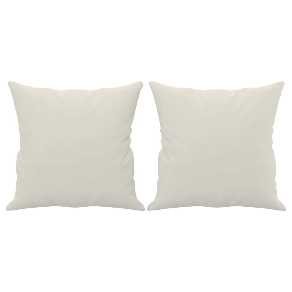 vidaXL Μαξιλάρια Διακοσμητικά 2 τεμ. Κρεμ 40x40 εκ. Βελούδινα