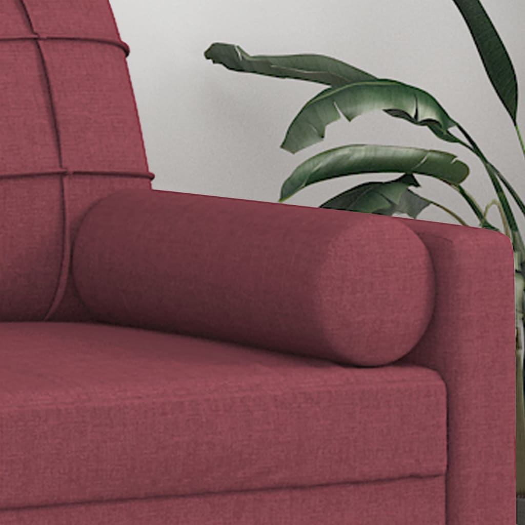 vidaXL Μαξιλάρια Διακοσμητικά 2 τεμ. Μπορντό Ø15x50 εκ. Υφασμάτινα