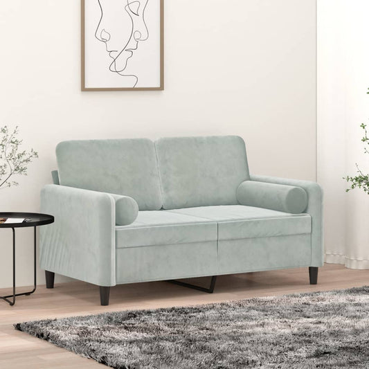 vidaXL Μαξιλάρια Διακοσμητικά 2 τεμ. Ανοιχτό Γκρι Ø15x50 εκ. Βελούδινα